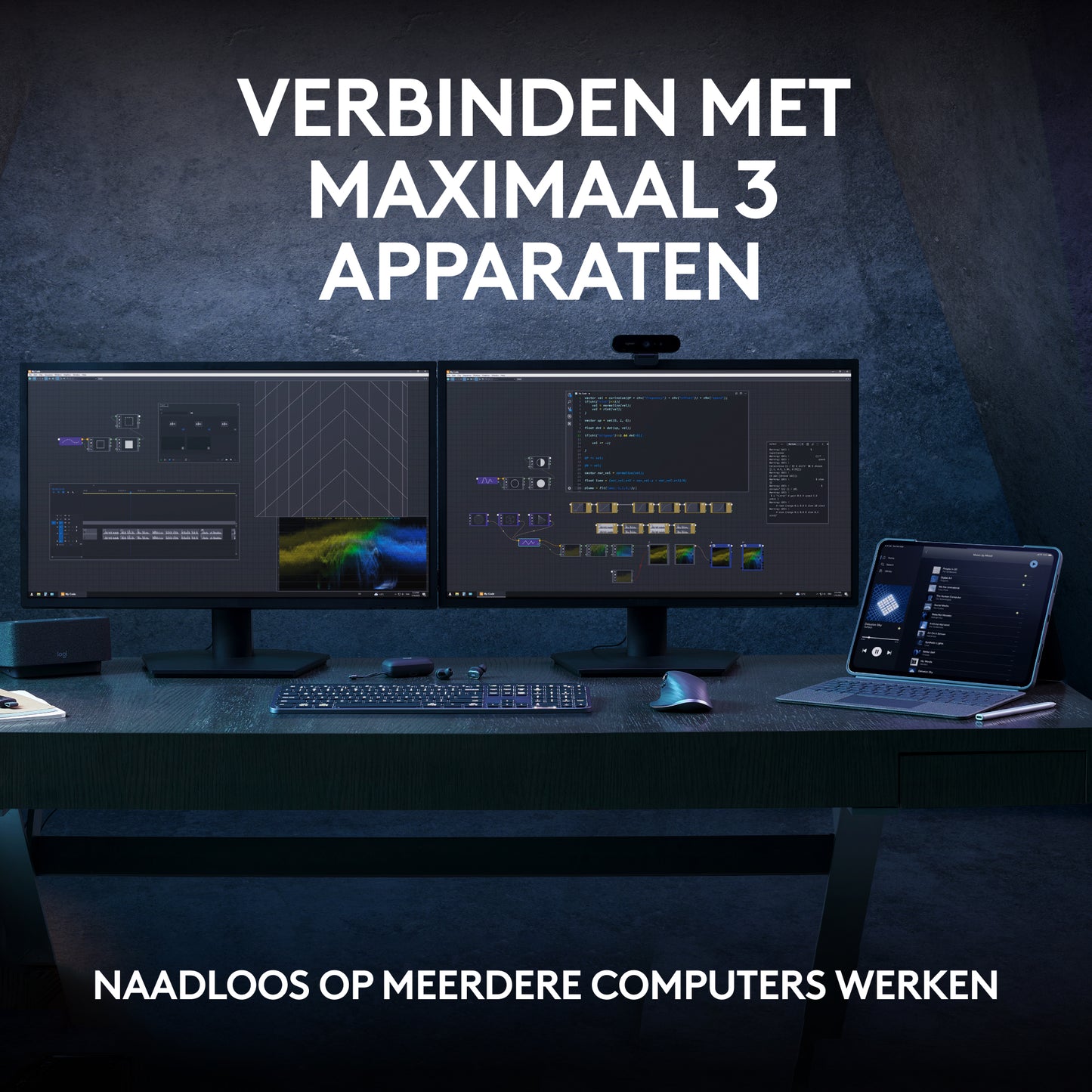 Logitech MX Keys S draadloos toetsenbord, BE Azerty, verlicht, Bluetooth, USB C oplaadbaar, voor Windows PC, Linux, Chrome, Mac