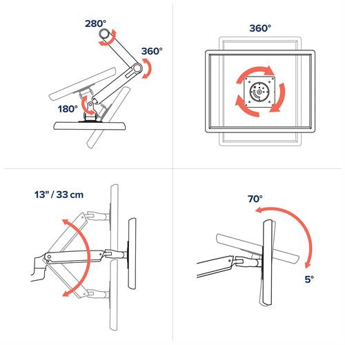LX Dual Side by Side Arm MON DSK ALM 45-245-026