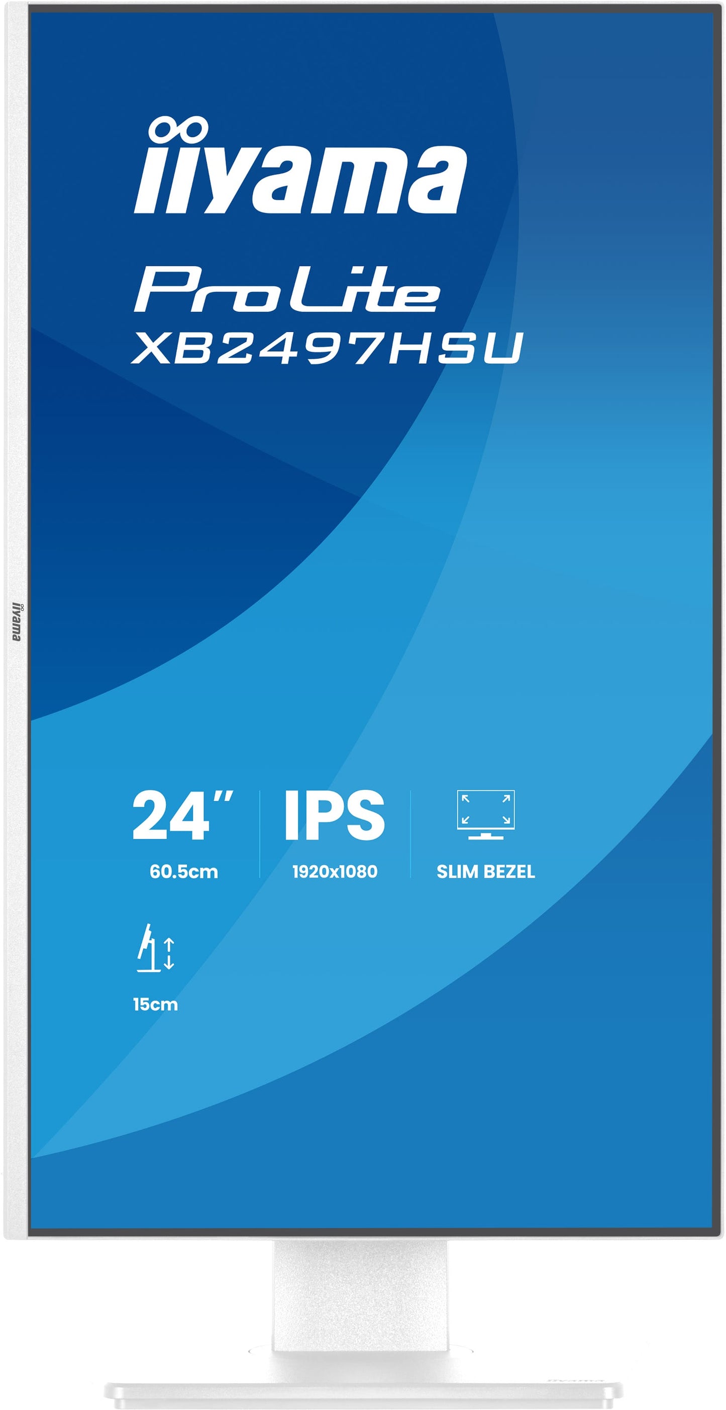 IIYAMA XB2497HSU-W1 24inch IPS FHD 120Hz EyeComfort 350cd/m2 1ms 1500:1 HDMI DP 2xUSB 3.2 2xUSB Type-C Speakers 15cm Height Adj.