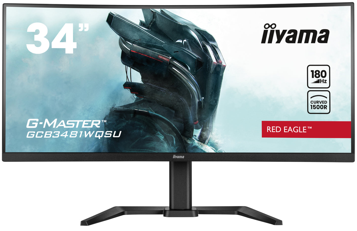 IIYAMA GCB3481WQSU-B1 G-Master Red Eagle 34inch UW VA Curved 1500R UWQHD 180Hz 500cd/m2 0.3ms 2xHDMI 2xDP 4xUSB 3.2 HDR400 Speakers