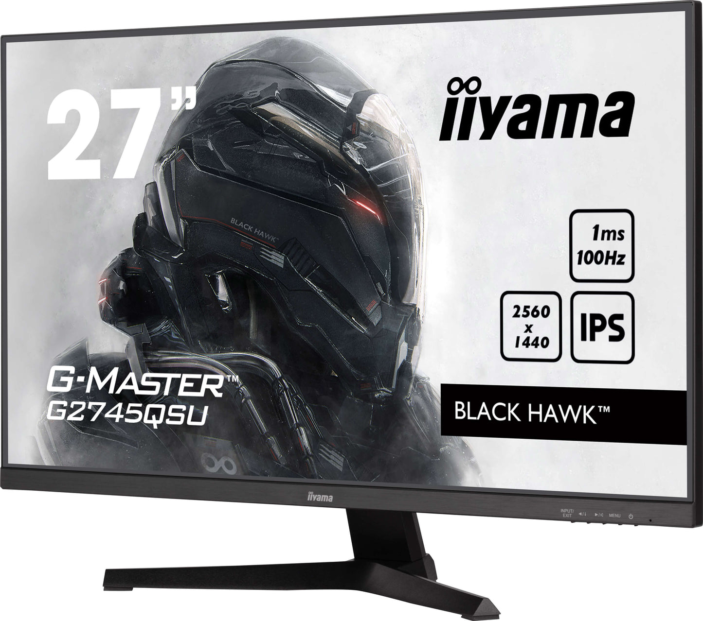 IIYAMA 27WIDE LCD  G-Master Black Hawk  2560 x 1440  QHD  IPS panel  USB-Hub(2xOut v3.2)  Adaptive Sync   300 cd/m²  80.000.000:1 ACR