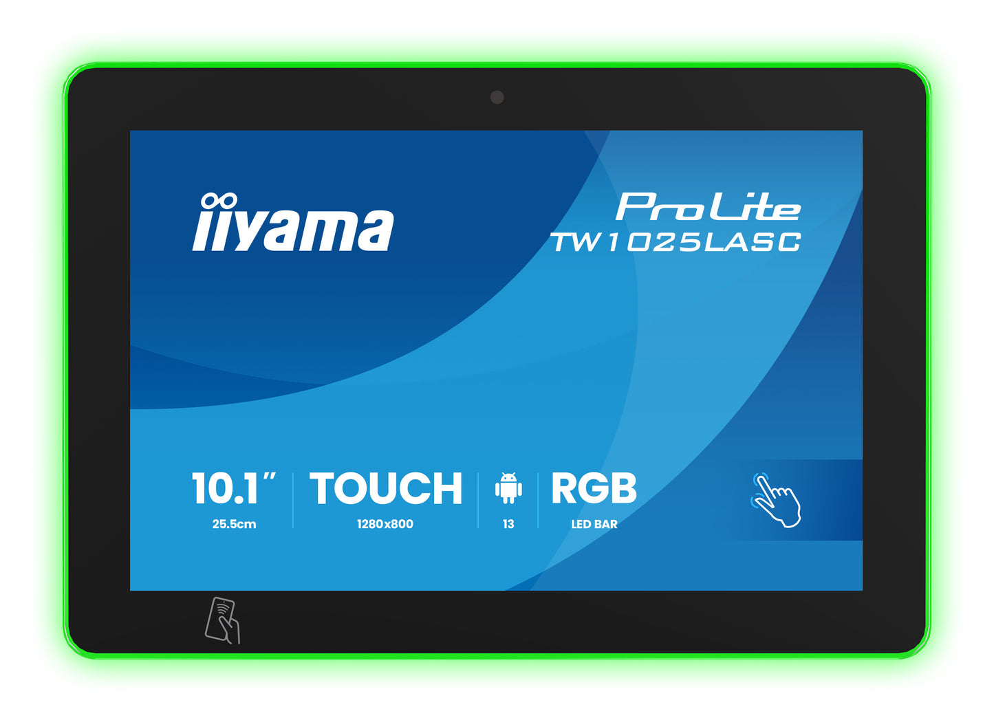 IIYAMA 10.1inch RGB LED-Lightbar Panel-PC with Android 13+GMS SOC Quad-core RK3568 4GB Storage 32GB PCAP 10-Points Touch 1280x800