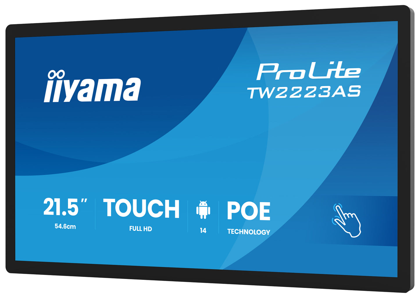 IIYAMA 21.5inch Panel-PC with Android 14+GMS SOC Octa-core RK3576 4GB Storage 32GB PCAP Bezel Free 10-Points Touch 1920x1080