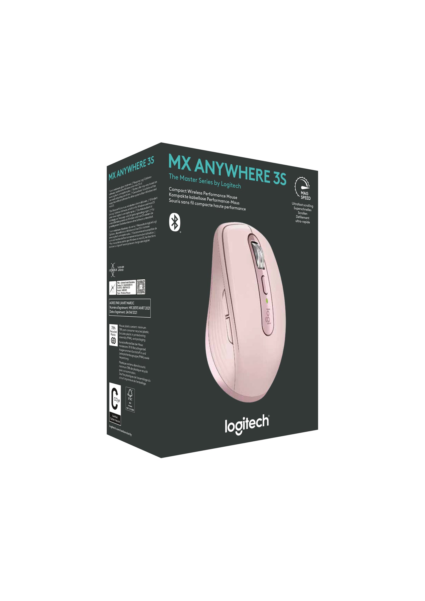 Logitech MX Anywhere 3S wireless mouse - Silent - Rose