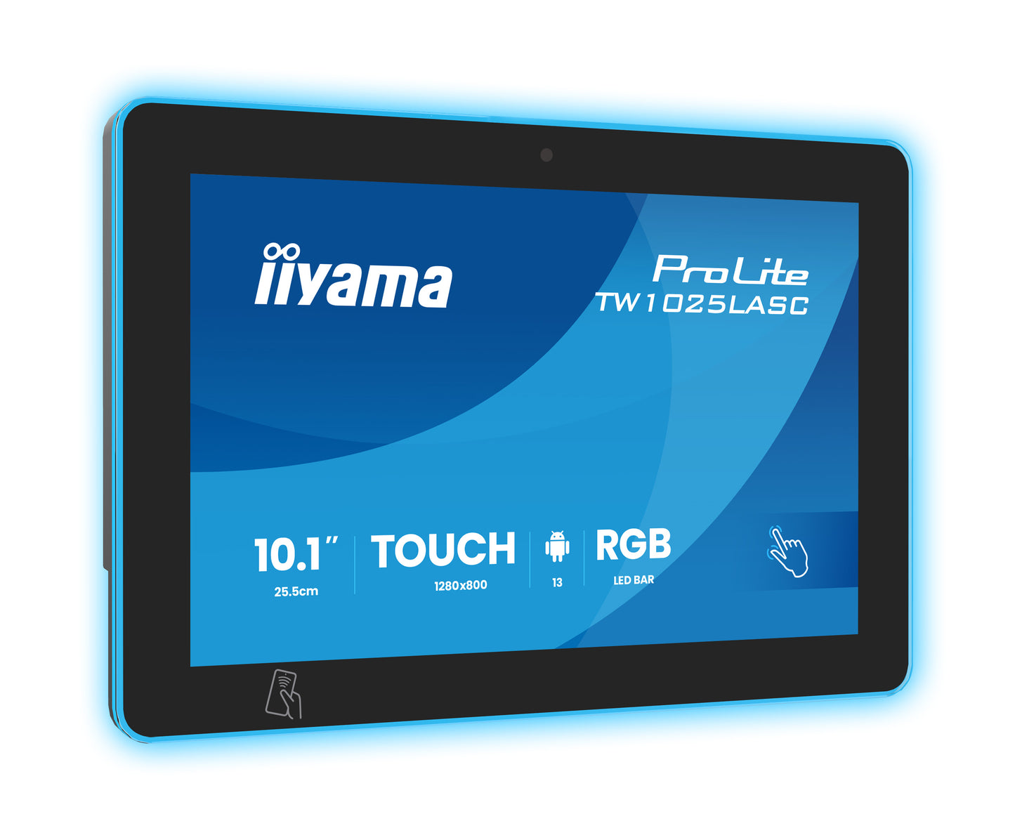 IIYAMA 10.1inch RGB LED-Lightbar Panel-PC with Android 13+GMS SOC Quad-core RK3568 4GB Storage 32GB PCAP 10-Points Touch 1280x800