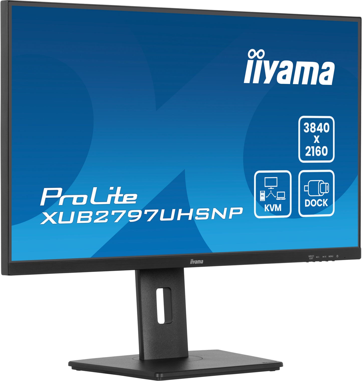 IIYAMA XUB2797UHSNP-B1 27inch IPS UHD 350cd/m2 4ms 15cm height adj. Stand HDMI DP USB-C Dock LAN Speakers