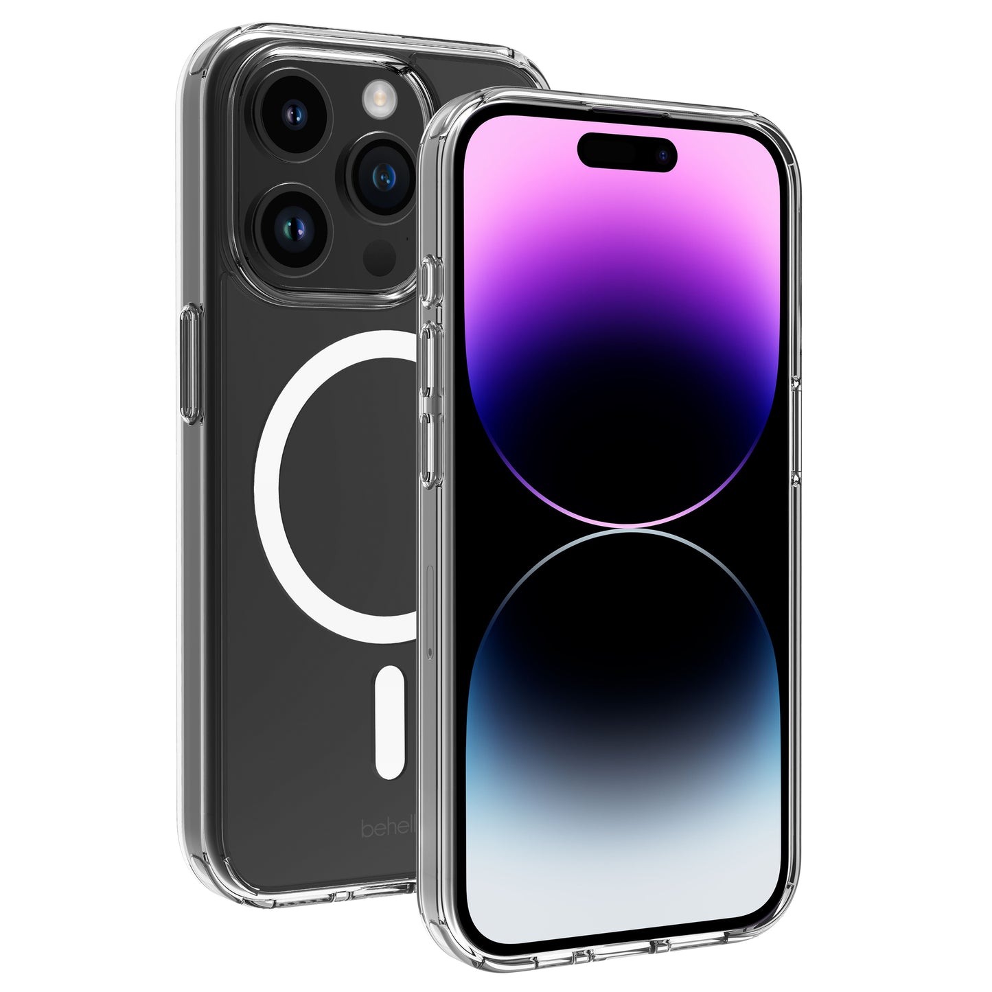 BeHello iPhone 15 Pro Clear Case Magnetic Ring Transparant