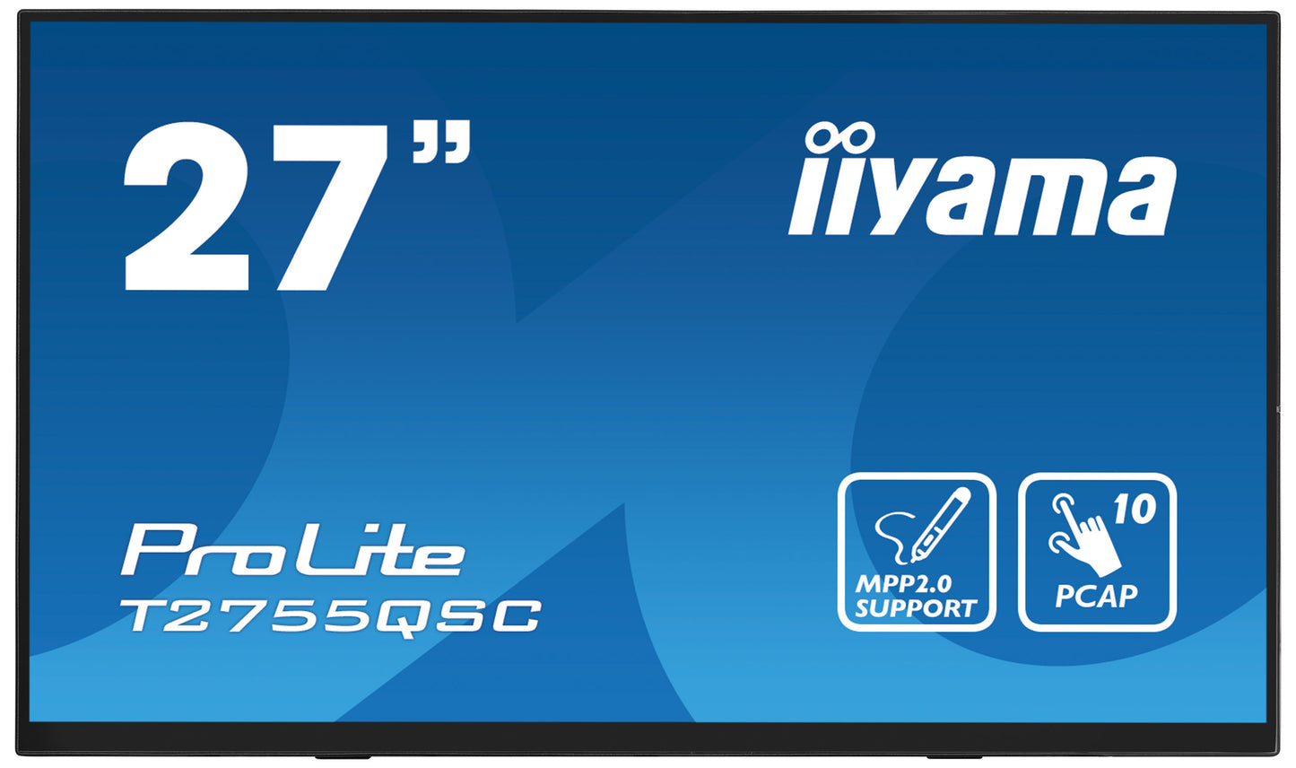 IIYAMA 27W LCD Bonded Projective Capacitive 10-Points Touch QHD Bezel Free IPS