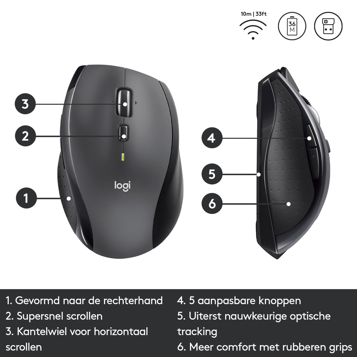 Logitech Wireless Mouse M705 - Silver