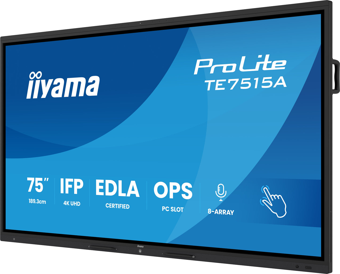 IIYAMA TE7515A-B2AG 75inch Stylish IFP iiWare21E EDLA -Google-GMS-apps Android 14 Octa-core SOC 16/128GB 40-Points DeepContrast IR+