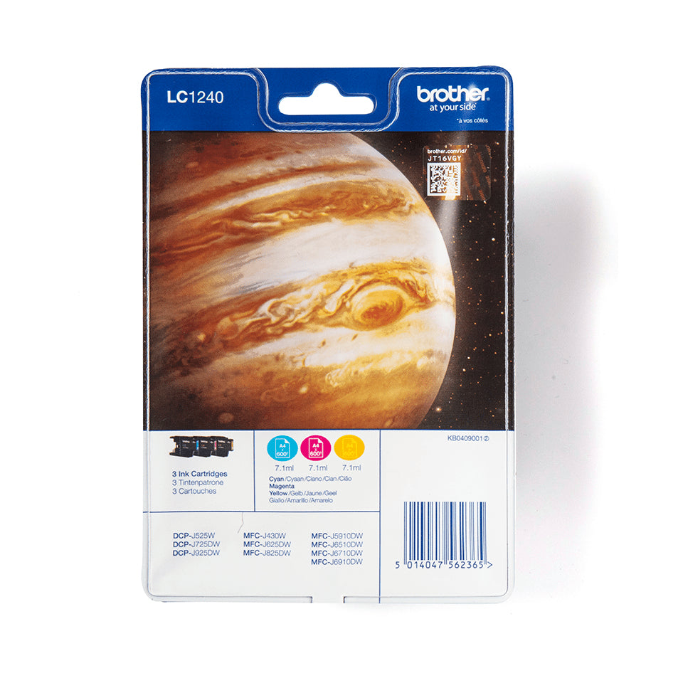 LC-1240 inktcartridge cyaan magenta en geel high capacity 600 pagina's 1-pack blister zonder alarm