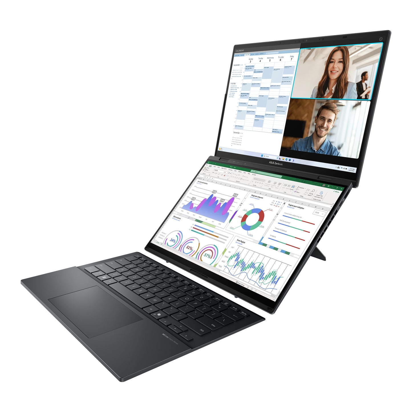 ASUS Zenbook Duo UX8406CA-PZ032W-BE, 14.0 120Hz 3K OLED Touch, Intel Core Ultra 9 285H, 32GB LPDDR5X, 1TB M.2 NVMe PCIe 4.0 SSD,  Intel Arc