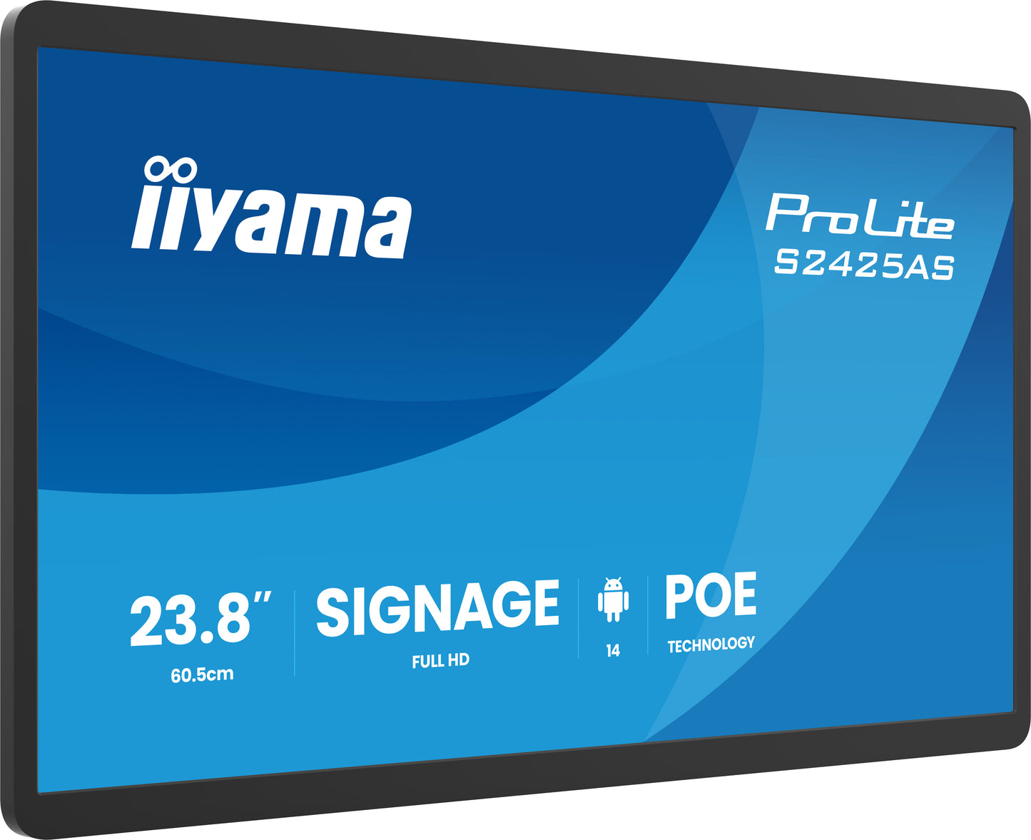 IIYAMA 24inch Small Format Signage with Android 14+GMS iiSignage2cmS supported Octo-core RK3576 4GB RAM Storage 32GB 1920x1080