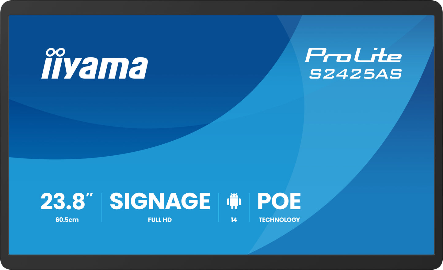 IIYAMA 24inch Small Format Signage with Android 14+GMS iiSignage2cmS supported Octo-core RK3576 4GB RAM Storage 32GB 1920x1080
