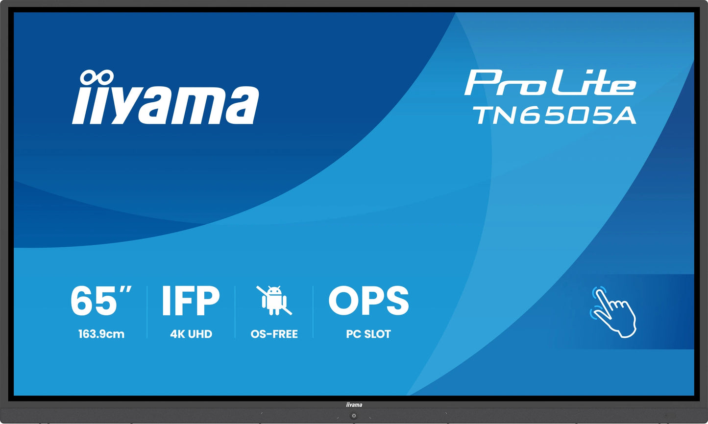 IIYAMA TN6505A-B1AG 65inch IFP OS-free 40-Points DeepContrast IR+ with Zero Gap - Air bonding Anti-glare and Bacteria coating