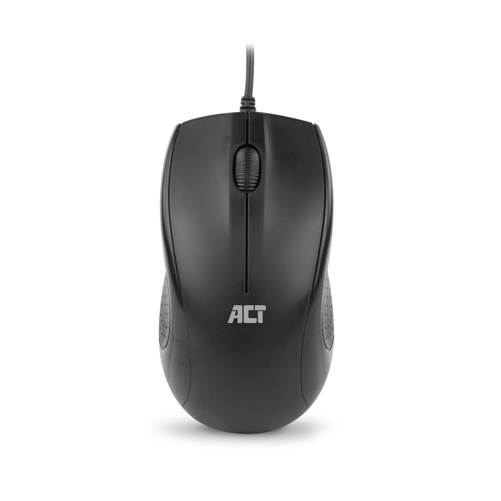 ACT Bedrade full size optische muis 1000 DPI, stille klik, milieuvriendelijk, gemaakt van gerecycled materiaal