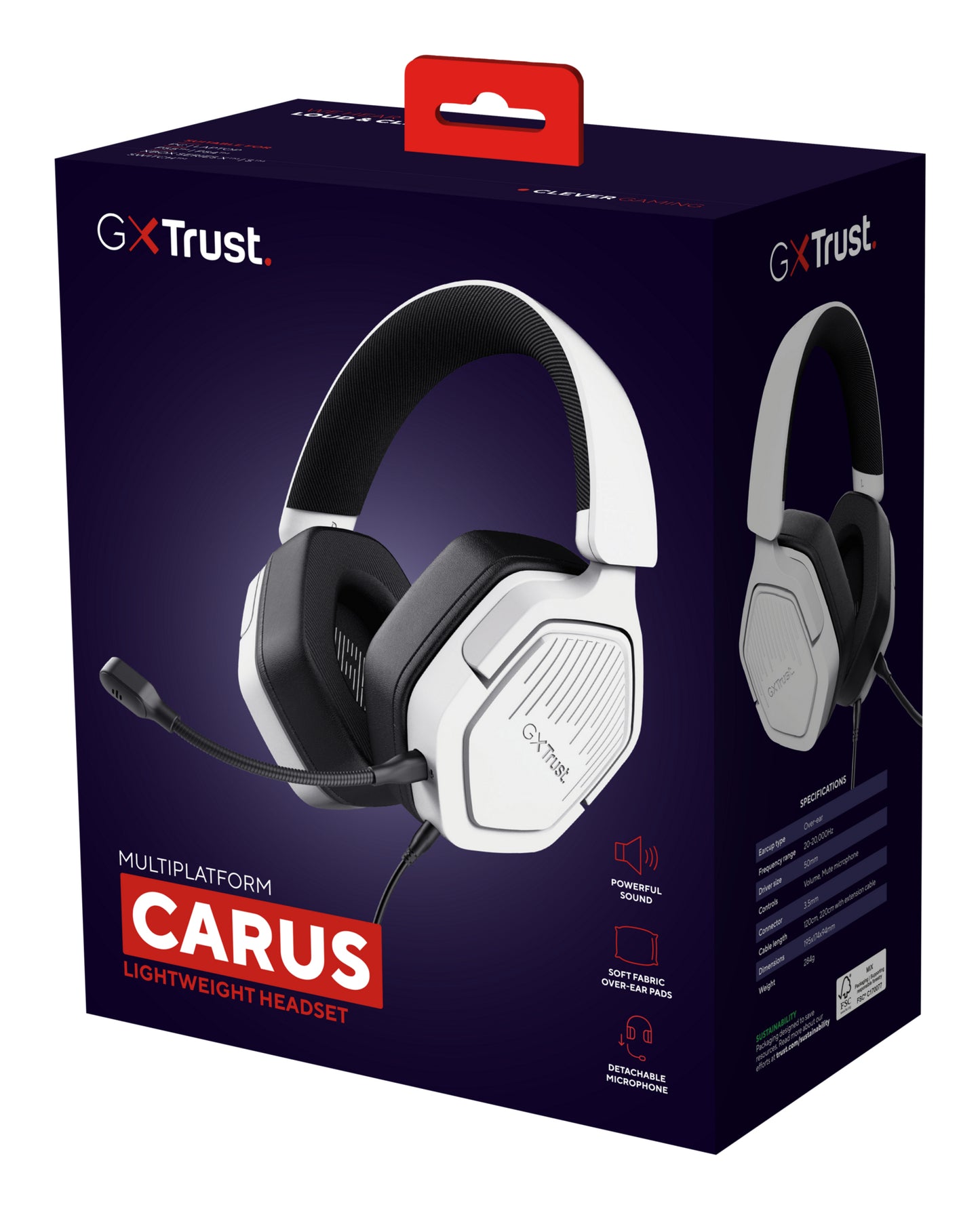 GXT492W CARUS HEADSET WHITE