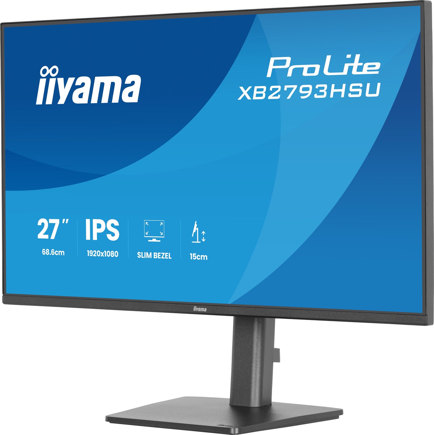 IIYAMA XB2793HSU-B1 27inch IPS FHD 120Hz 350cd/m2 1ms 1500:1 HDMI DP Speakers 2xUSB 2.0 Speakers 15cm Height Adj.