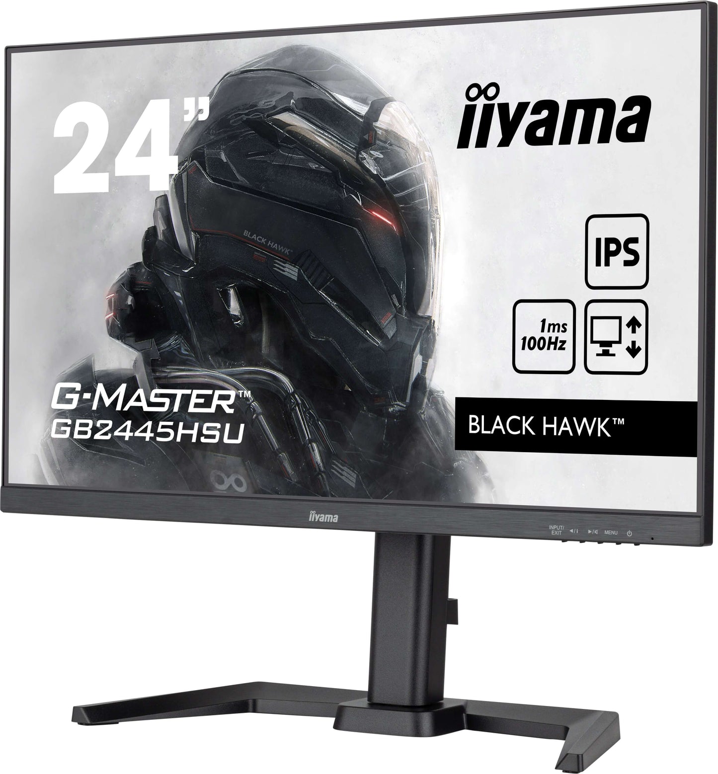 IIYAMA 24 inch WIDE LCD  G-Master Black Hawk  1920 x 1080  IPS panel  Adaptive Sync   USB-Hub(2xOut v2.0)  Pivot   300 cd/m2