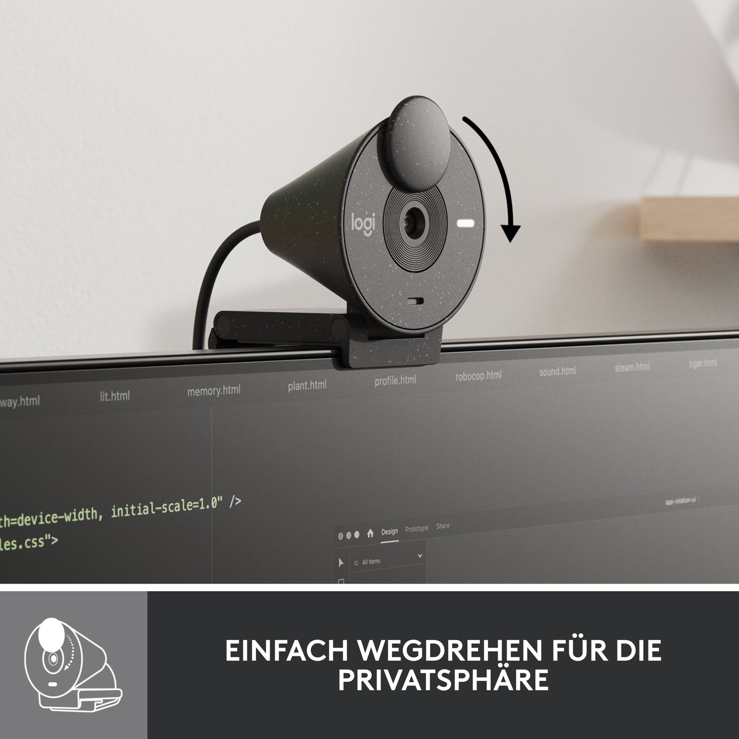 Logitech Brio 300 Full HD Webcam met Afdekbare Lens, Microfoon met ruisonderdrukking, USB-C