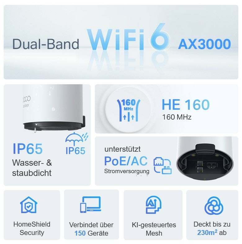 AX3000 Outdoor/Indoor Smart Mesh Wi-Fi 6 (1-Pack)