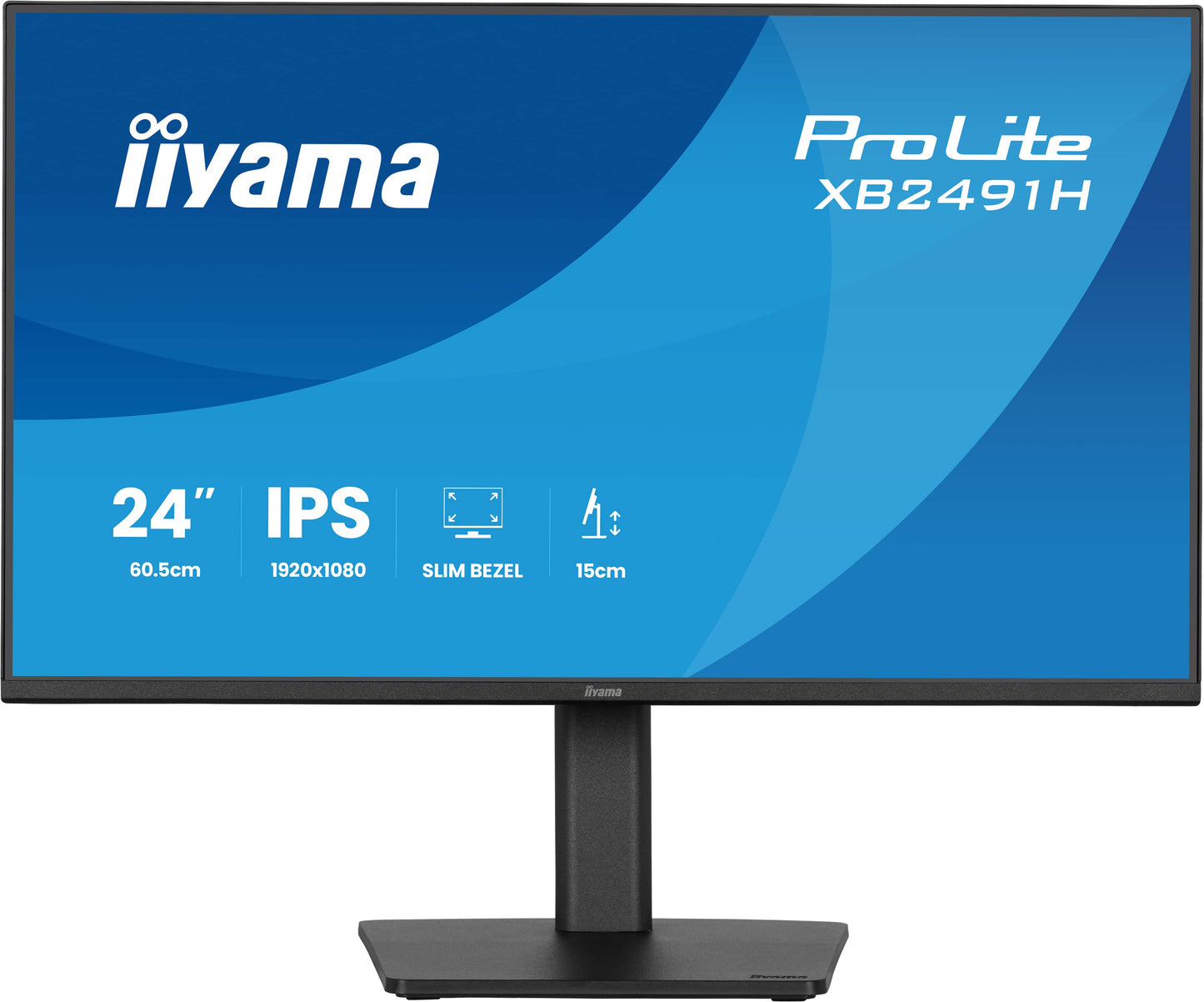 Iiyama Prolite XB2491H-B1 24WIDE LCD, 1920 x 1080, 120 Hz IPS panel, LED Bl., Adaptive Sync, Pivot, Height Adjust.(15cm), 350 cd/m², 1500:1