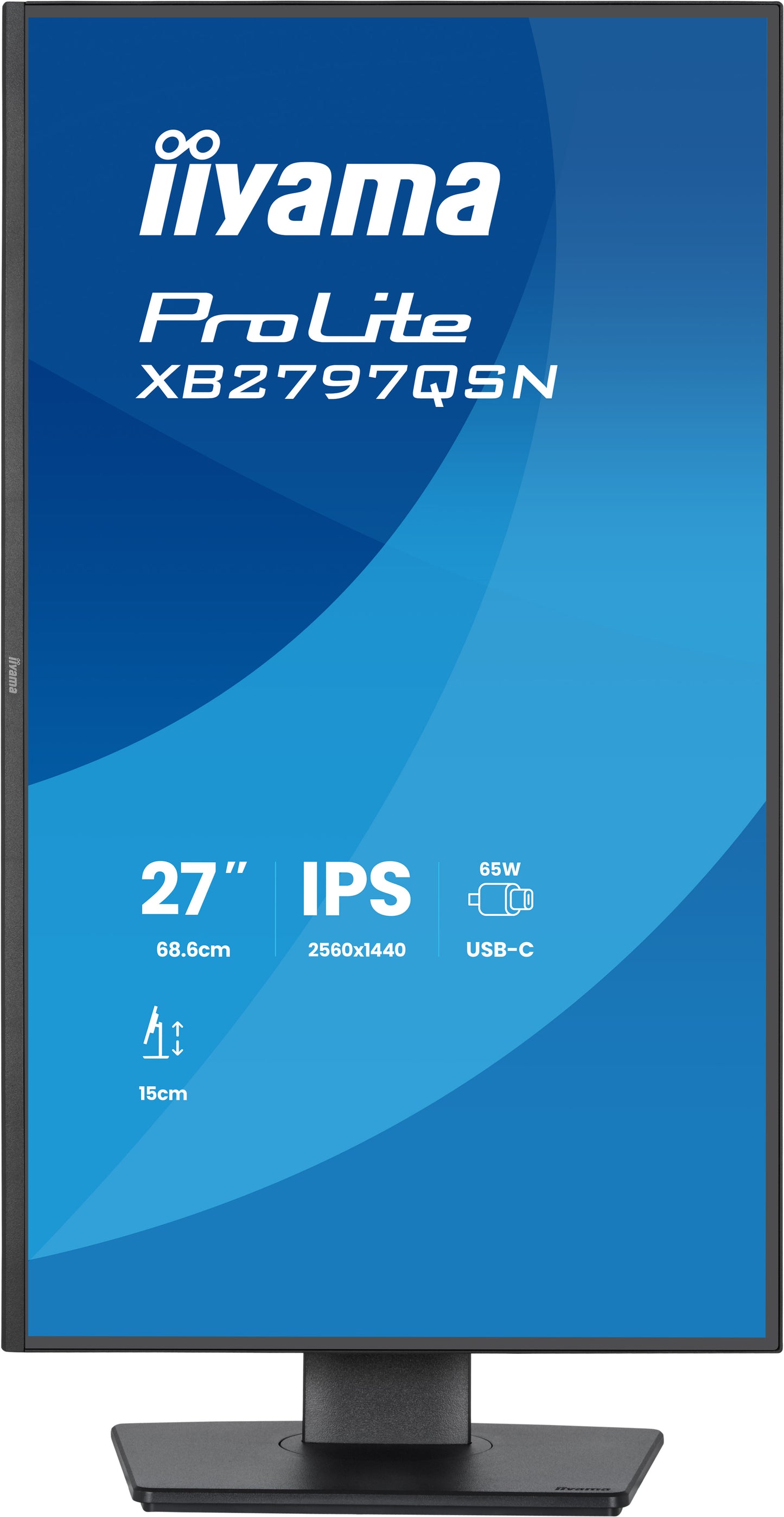 Iiyama Prolite XB2797HSN-B1 27WIDE LCD, 1920 x 1080, 100 Hz IPS panel, LED Bl., Adaptive Sync, USB-Hub (2xOut v3.2 +2xUSB-C(7,5 Watt)), Piv