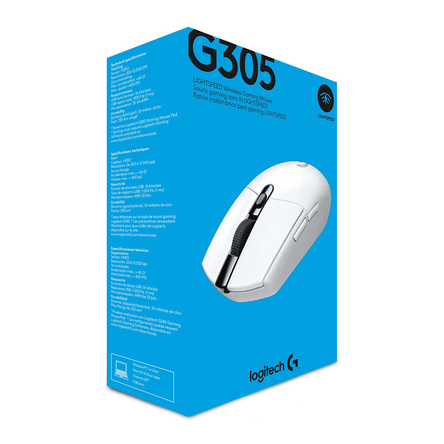 Logitech G305 LIGHTSPEED Gaming Mouse, WHITE, WIRELESS