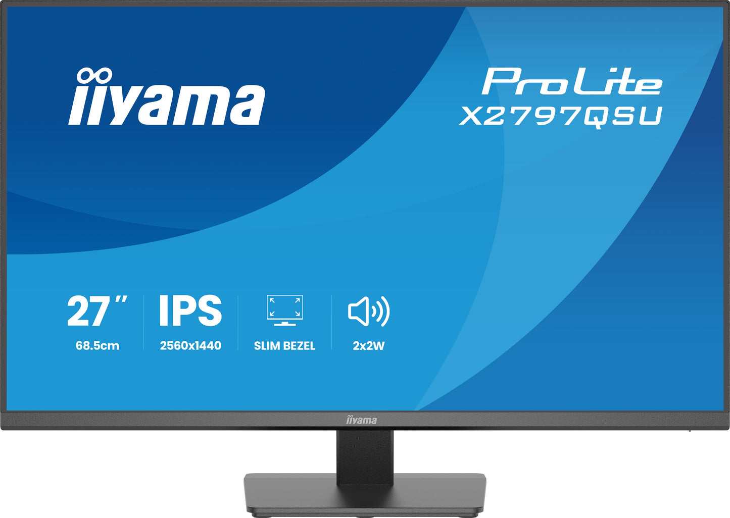 IIYAMA X2797QSU-B1 27inch IPS QHD 4-side slim bezel EyeComfort 350cd/m2 4ms Speakers 2x HDMI DP 2xUSB 3.2 2xUSB Type-C