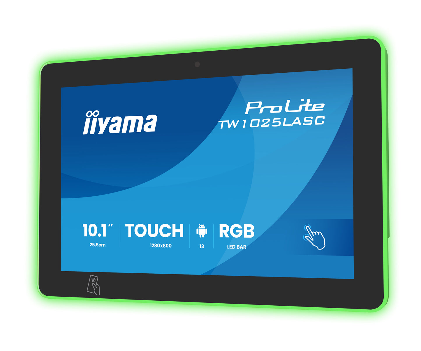 IIYAMA 10.1inch RGB LED-Lightbar Panel-PC with Android 13+GMS SOC Quad-core RK3568 4GB Storage 32GB PCAP 10-Points Touch 1280x800