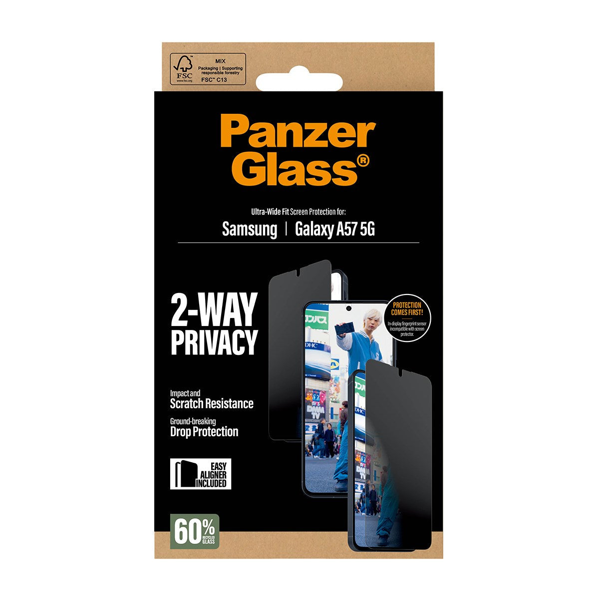PanzerGlass Privacy Screen Protector UWF - Clear - Samsung Galaxy A57 5G