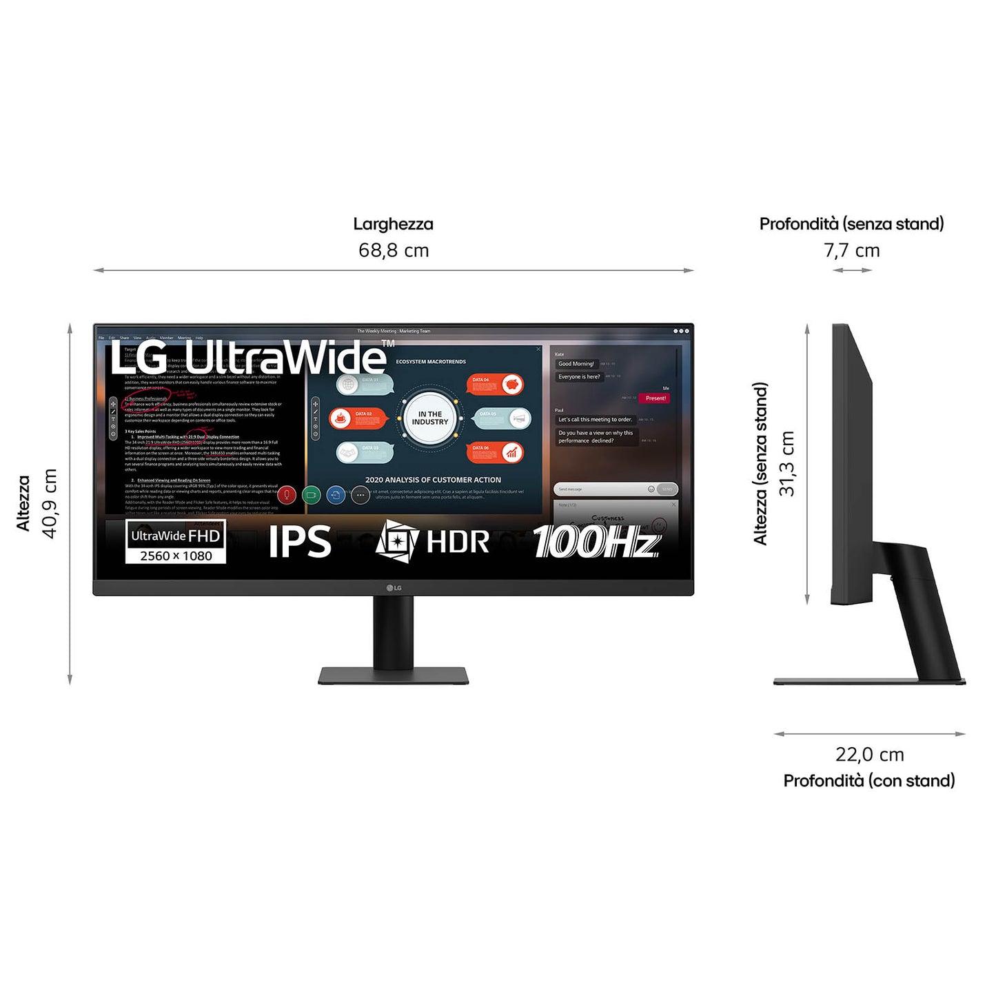 LG 29U511A-B.AEU 29inch IPS UWFHD 21:9 100Hz 250 cd/m2 5ms HDMI DP