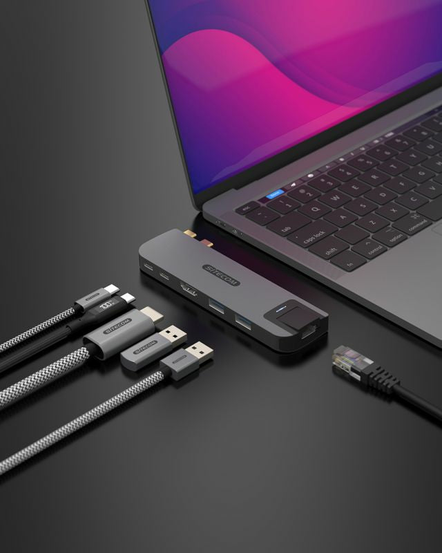 Macbook Multiport hub 6 in 2 for Magsafe Macbook Air