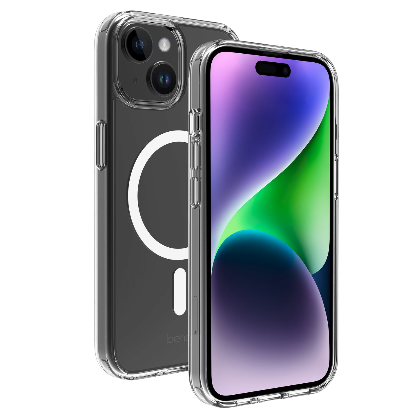 BeHello iPhone 15 Clear Case Magnetic Ring Transparant