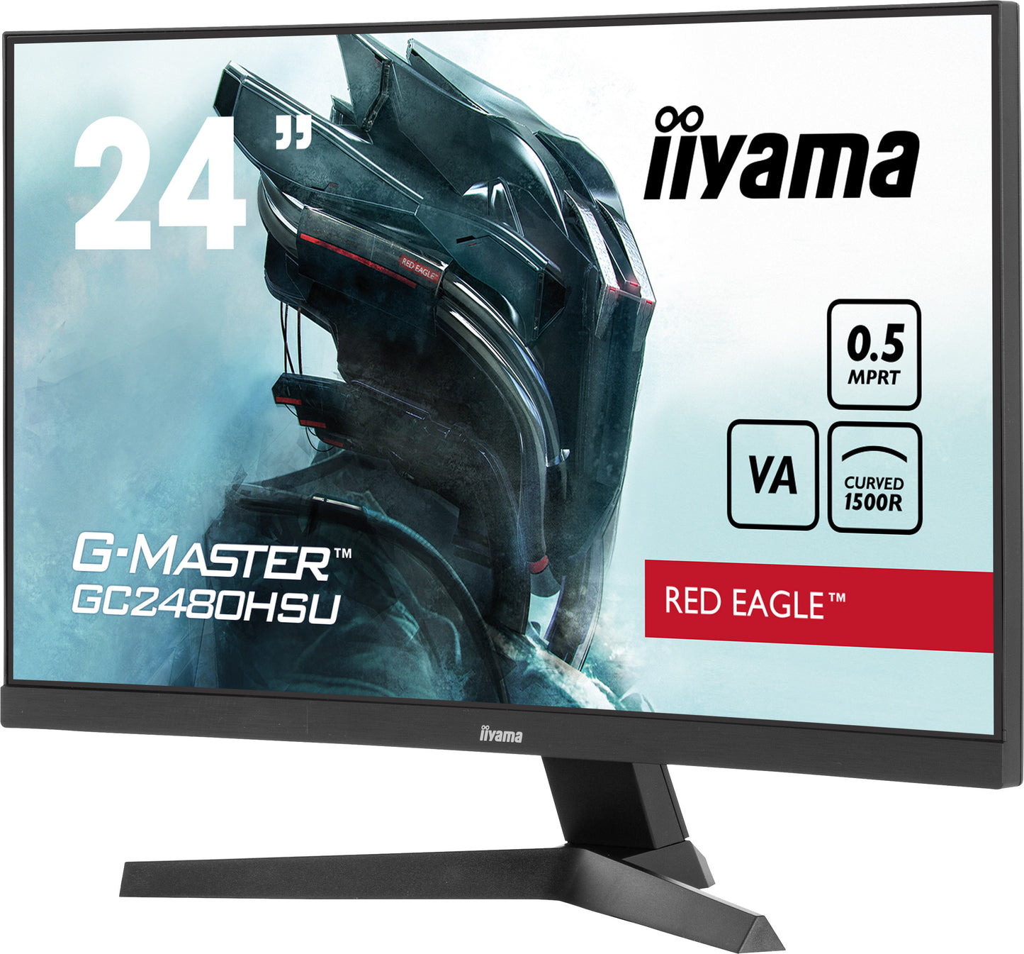 IIYAMA 24WIDE LCD  G-Master Red Eagle  1920 x 1080  Curved VA panel  USB-Hub (2xOut v2.0)  FreeSync   300 cd/m²  80.000.000:1 ACR