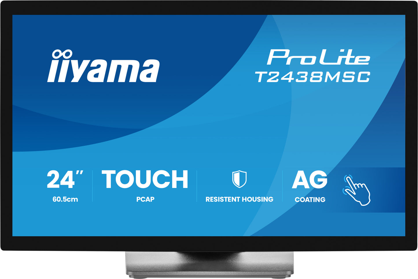 IIYAMA T2438MSC-B2 23,8inch Bonded PCAP Bezel Free 10P Touch with Anti-Fingerprint coating 1920x1080 IPS panel DisplayPort HDMI