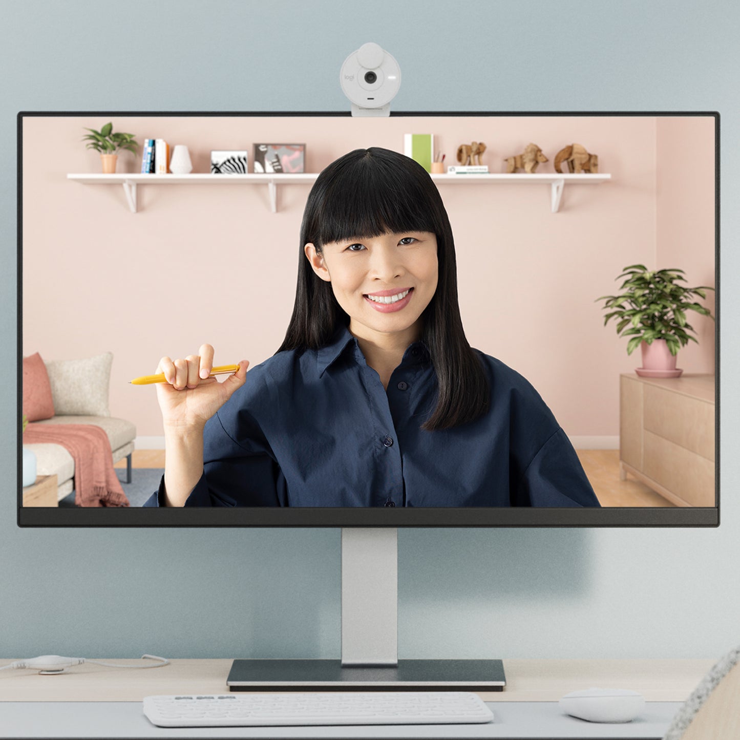 Logitech Brio 300 Full HD Webcam met Afdekbare Lens, Microfoon met ruisonderdrukking, USB-C