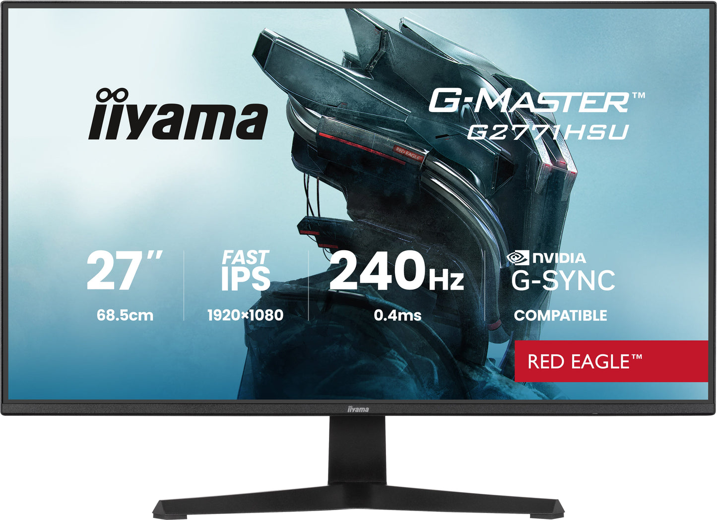 IIYAMA 27WIDE LCD, G-Master Red Eagle, 1920 x 1080, 240 Hz Fast IPS panel, LED Bl., USB-Hub (1xOut v3.2 + 1xUSB-C(5 Watt)), 350 cd/m², 1000