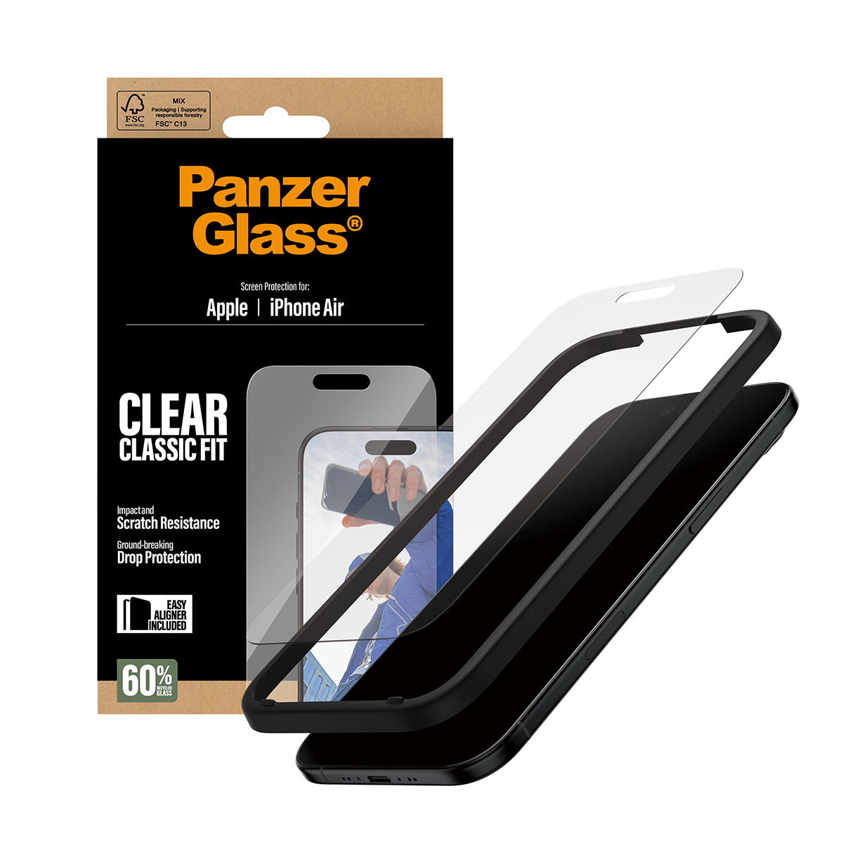 PanzerGlass Screen Protector Classic Fit - Transparant - Apple iPhone 17 Air