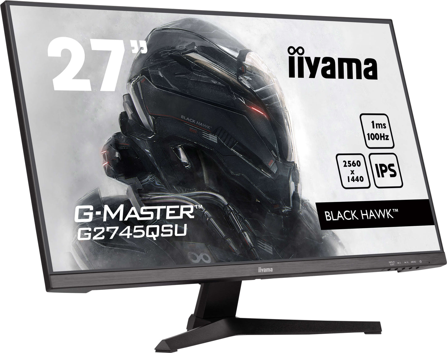 IIYAMA 27WIDE LCD  G-Master Black Hawk  2560 x 1440  QHD  IPS panel  USB-Hub(2xOut v3.2)  Adaptive Sync   300 cd/m²  80.000.000:1 ACR