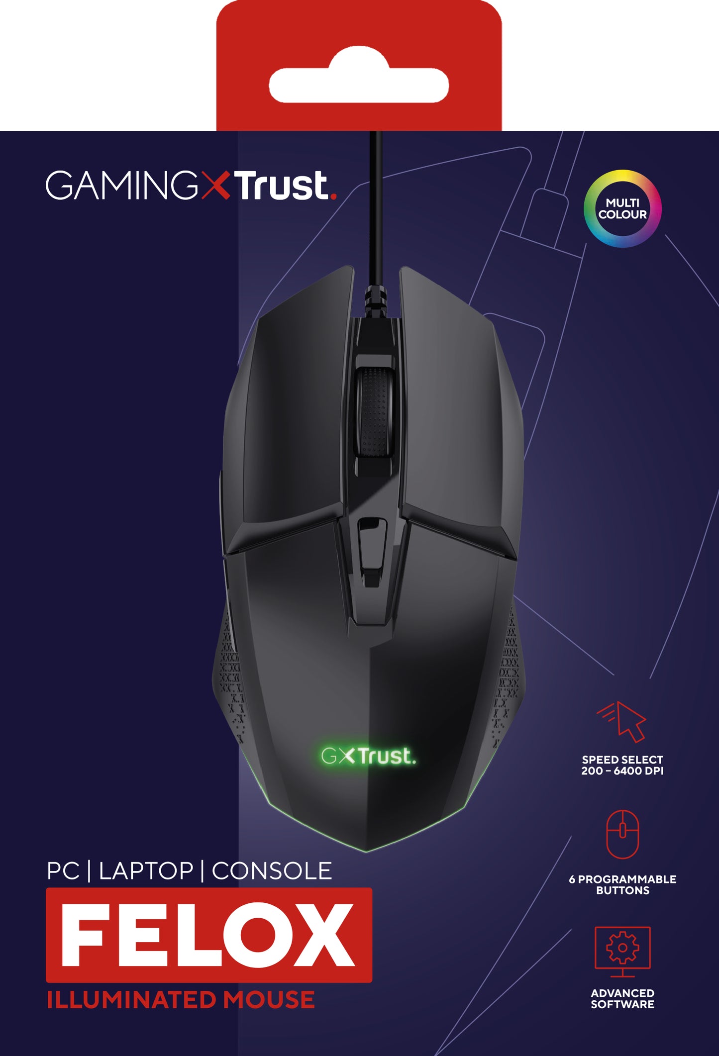 TRUST GXT109 FELOX GAMING MOUSE BLACK
