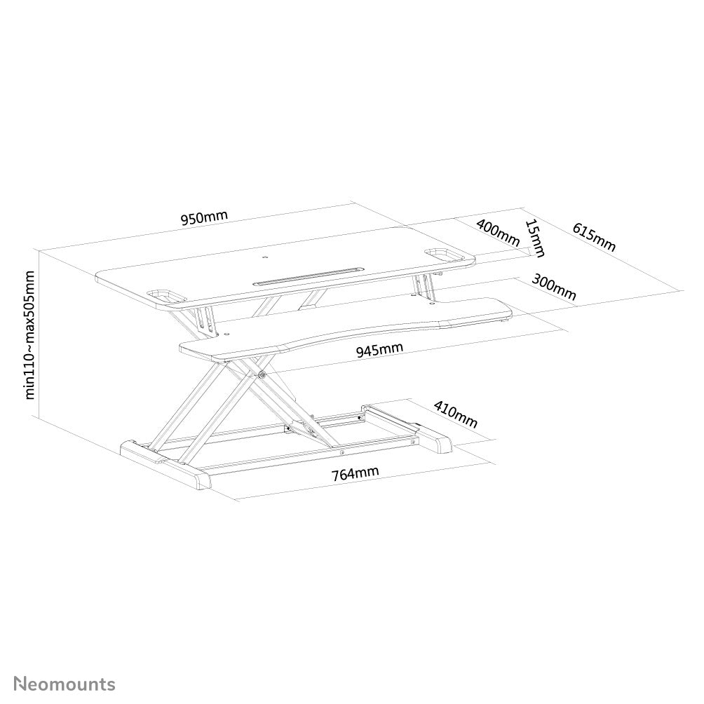 NewStar Workstation - sit-stand workplace height adjustment: 11-51 cm
