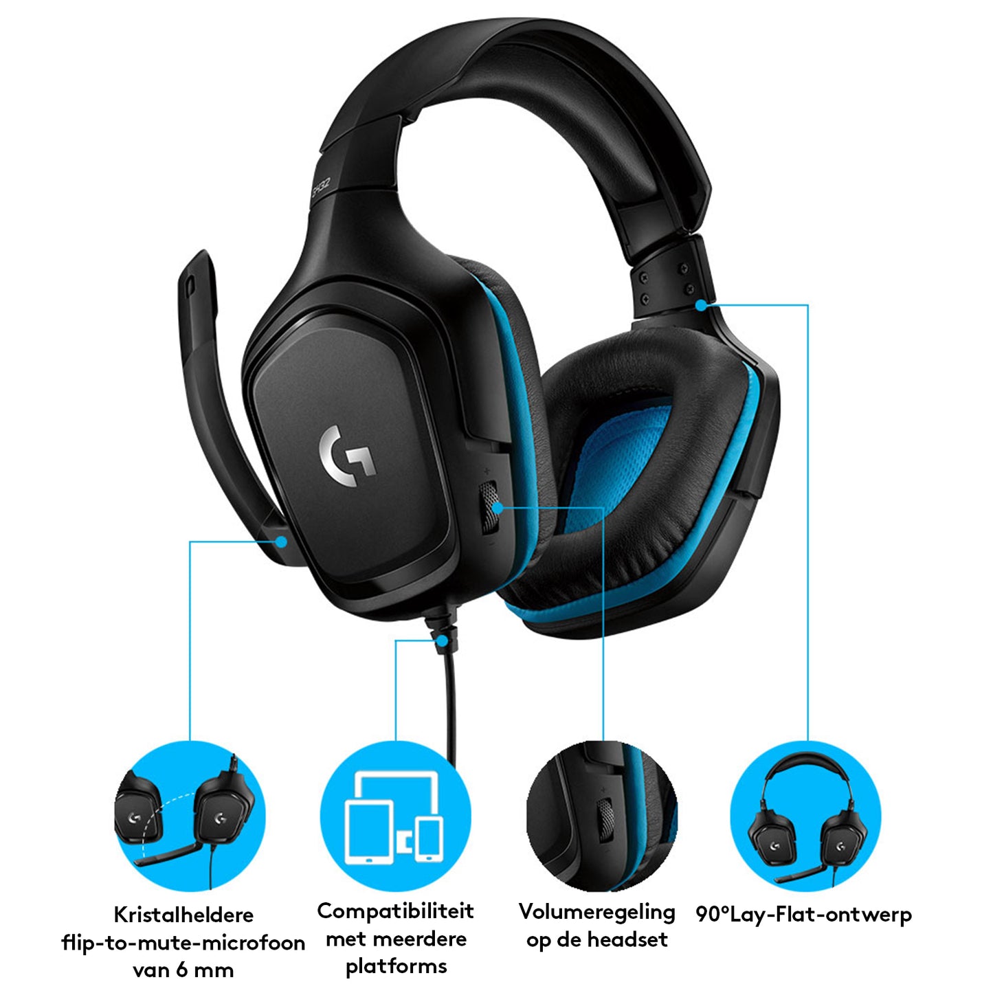 Logitech G432 Gaming Headset Leatherette
