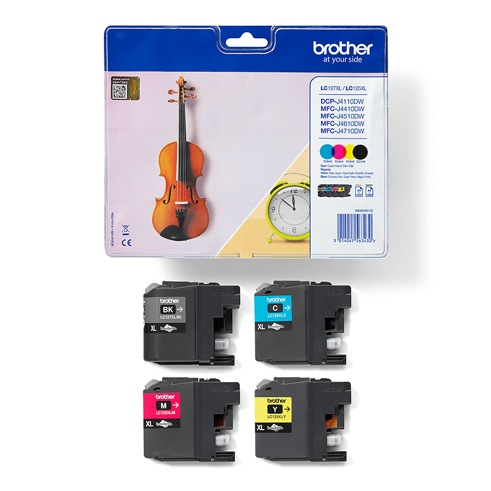 Brother LC127XLVALBP inktcartridge pakket cyaan / magenta / geel / zwart