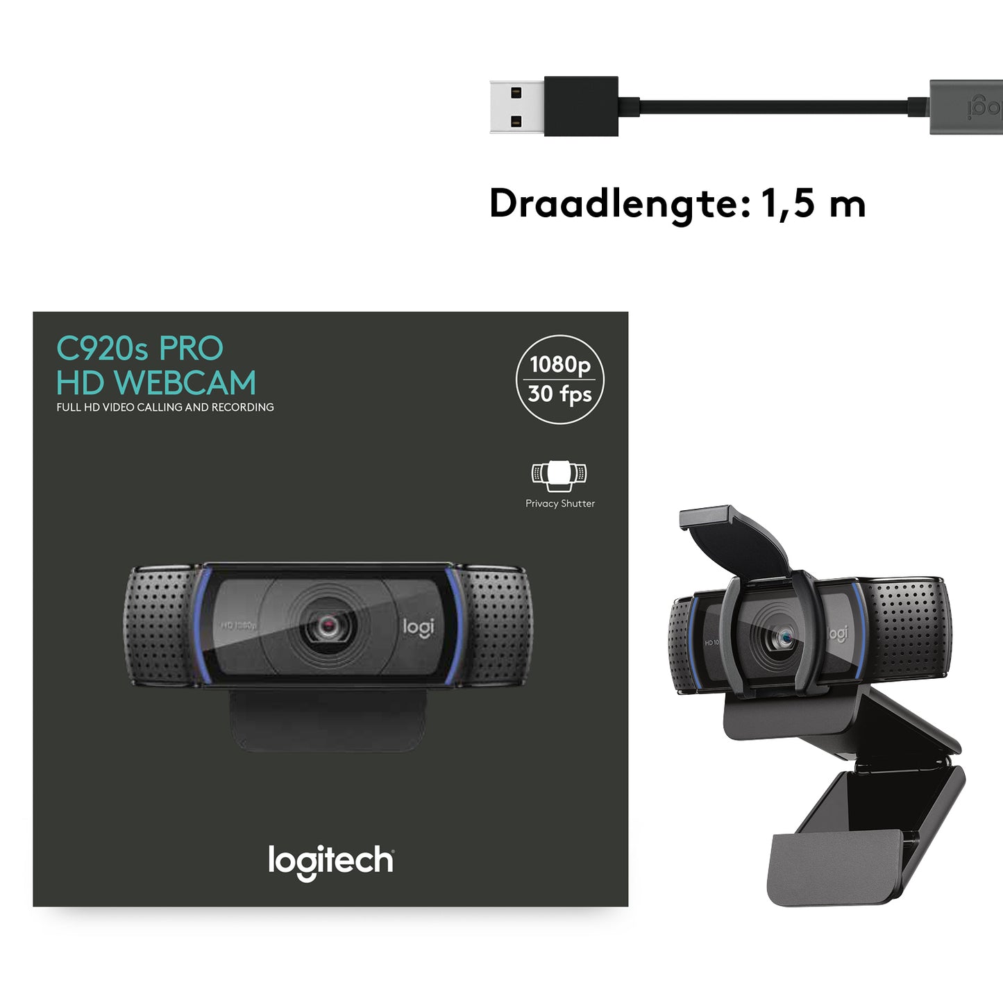 Logitech C920S Pro HD Webcam - N/A - EM