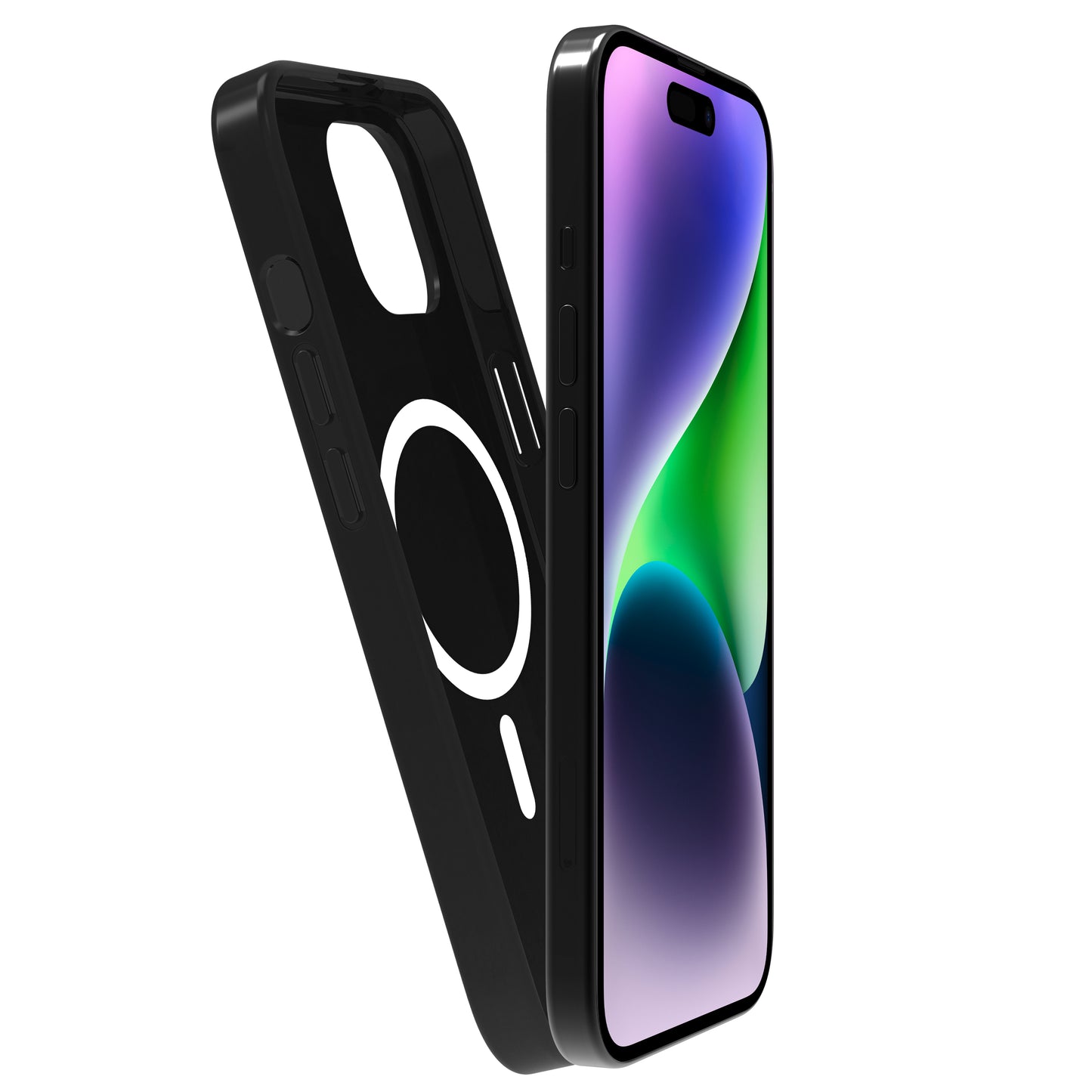 BeHello iPhone 15 Soft Touch Case Magnetic Ring Black