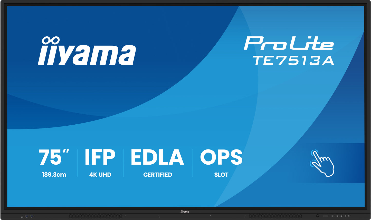 IIYAMA TE7513A-B2AG 75inch iiWare21E EDLA -Google-GMS-apps Android 14 16 summer 2026 Octa-core SOC 8/128GB 40-Points PureTouch IR+