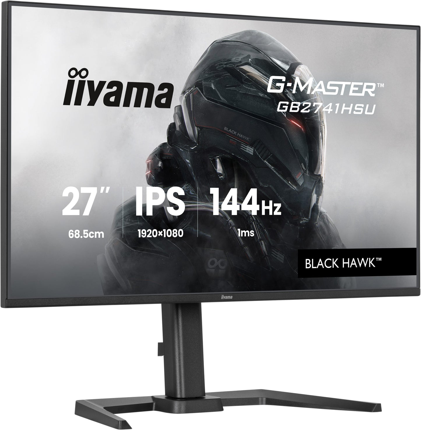 IIYAMA 27WIDE LCD, G-Master Black Hawk, 1920 x 1080, 144 Hz IPS panel, LED Bl., Freesync,  USB-Hub(2xOut v2.0), Pivot, Height Adjust.(15cm)