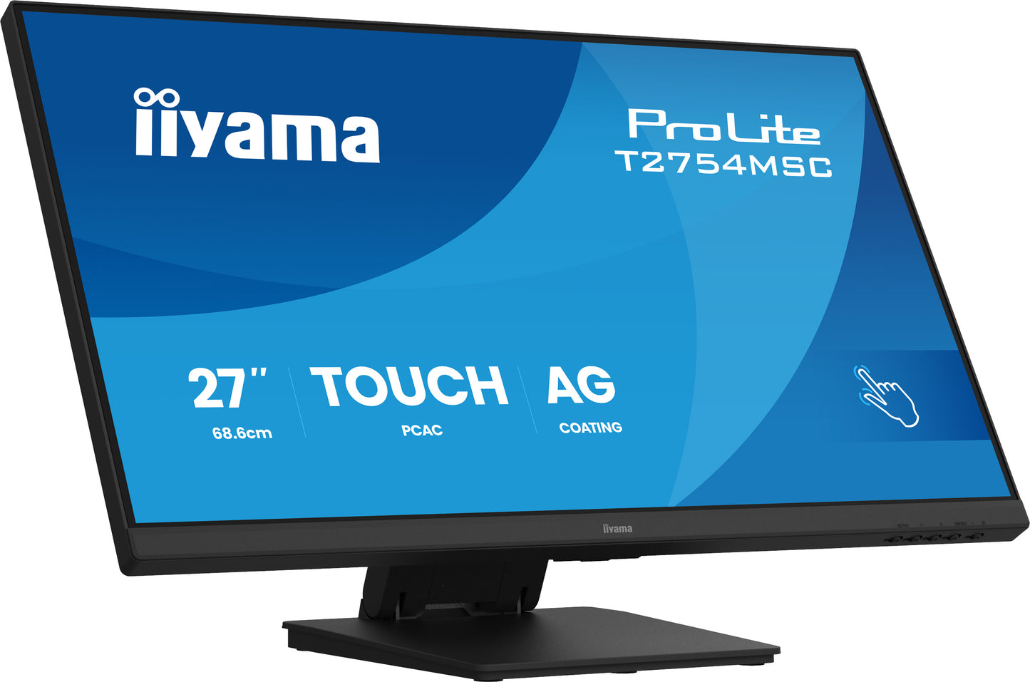 IIYAMA 27inch InCell PCAP 10P Touch Anti Glare 25perc Haze 1920x1080 IPS-panel Slim Bezel Speakers VGA HDMI Double Hinge stand