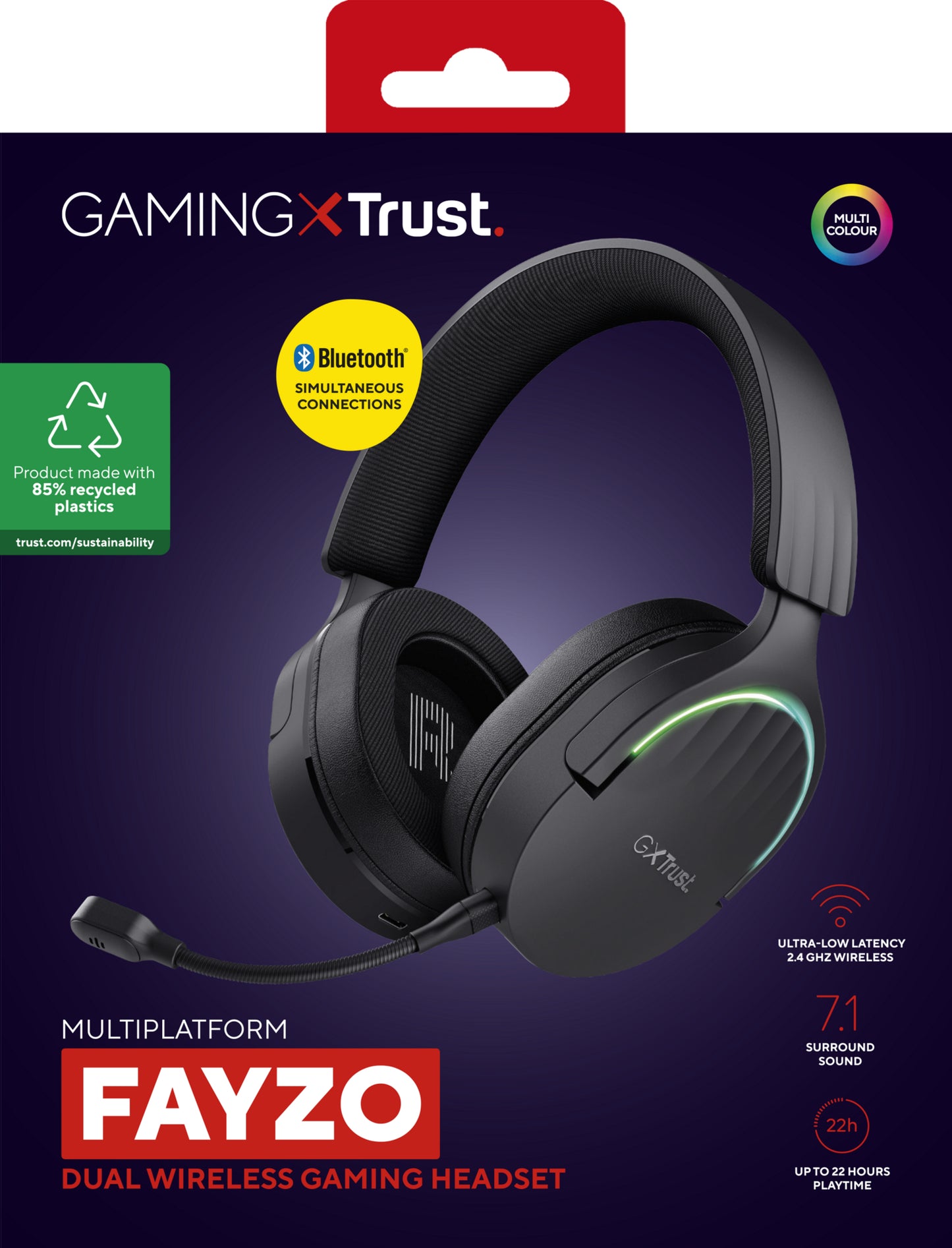 Trust GXT491 FAYZO WIRELESS HEADSET Zwart